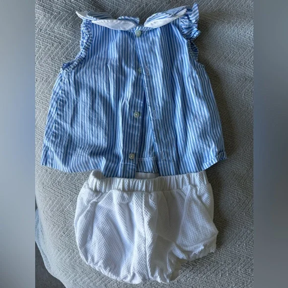 Jacadi Baby Girl Short Set Outfit with matching hat - Picture 6 of 6